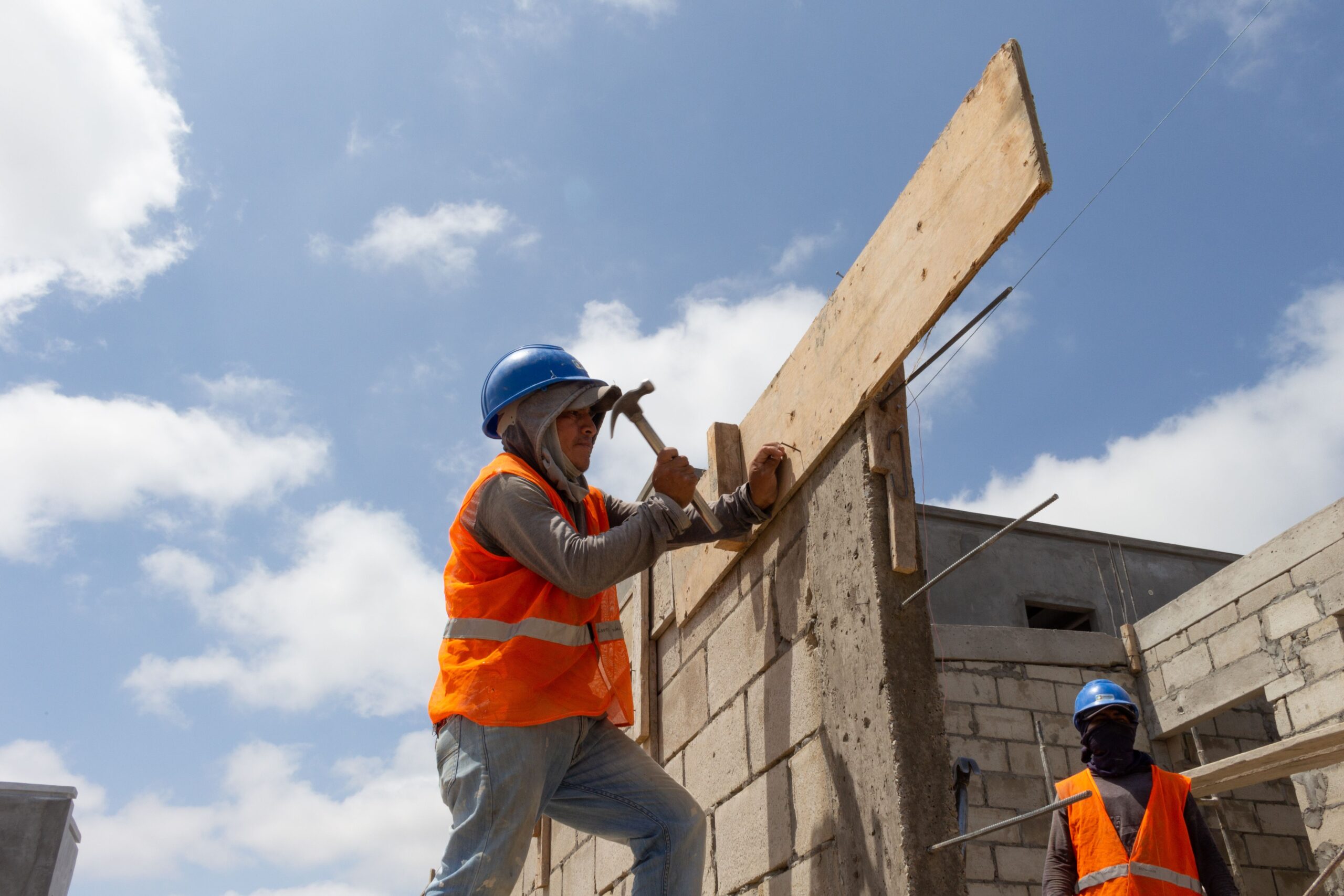 Trabalhador em obra de construção civil